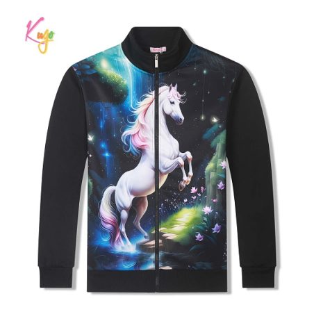 Zateplená mikina pro holčičky s motivem koníčka