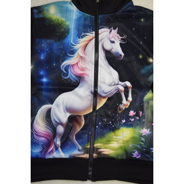 Zateplená mikina pro holčičky s motivem koníčka