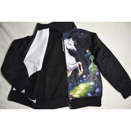 Zateplená mikina pro holčičky s motivem koníčka