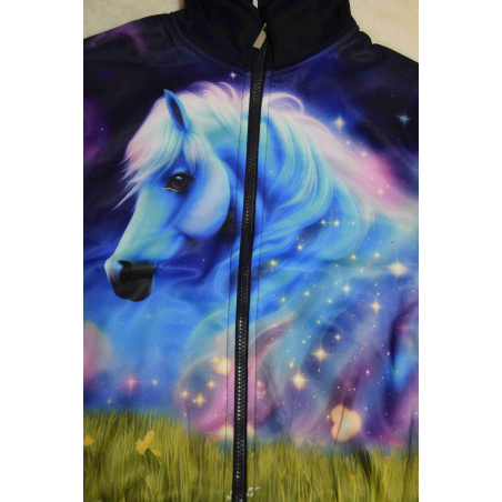 Zateplená mikina pro holčičky s motivem koníčka