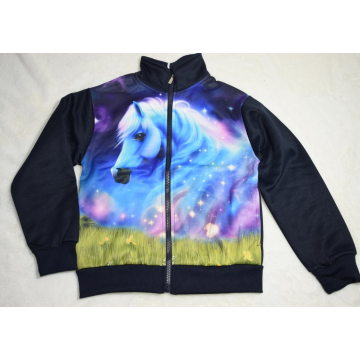 Zateplená mikina pro holčičky s motivem koníčka