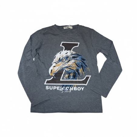 Chlapecké triko OREL dlouhý rukáv tm.šedá