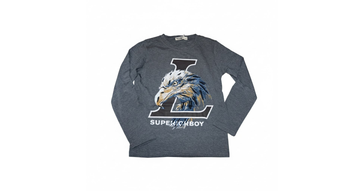 Chlapecké triko OREL dlouhý rukáv tm.šedá