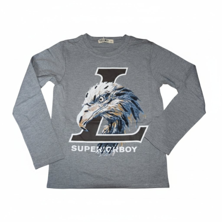 Chlapecké triko OREL dlouhý rukáv šedá