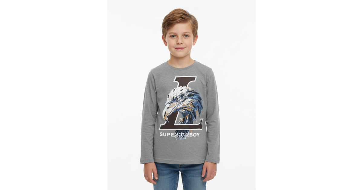 Chlapecké triko OREL dlouhý rukáv šedá
