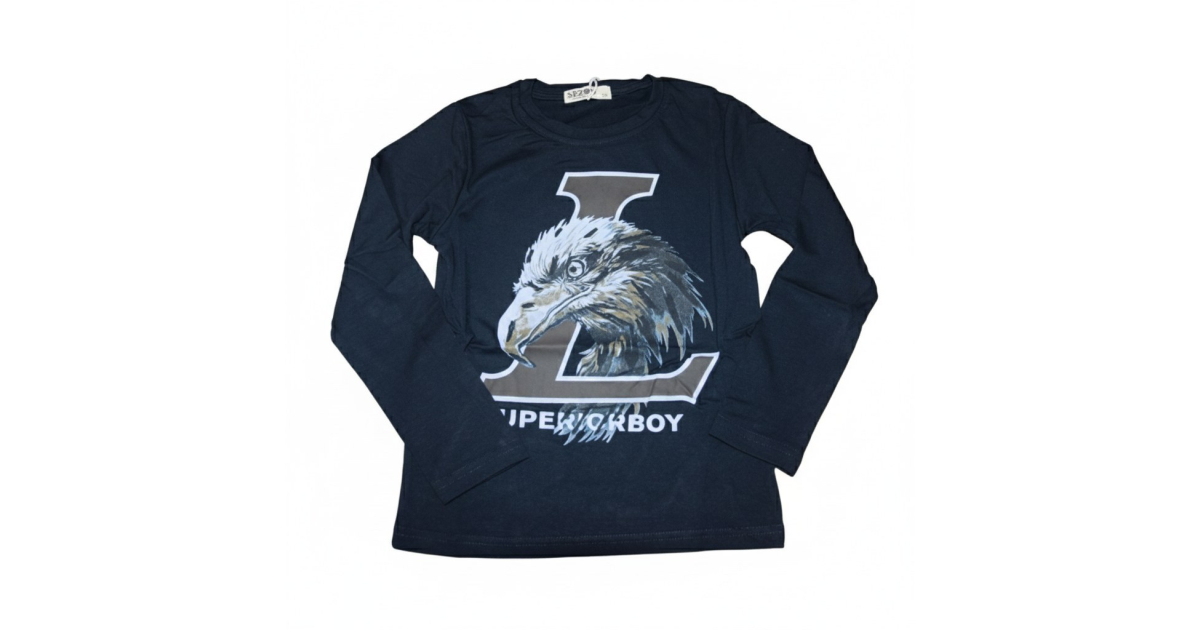 Chlapecké triko OREL dlouhý rukáv černá