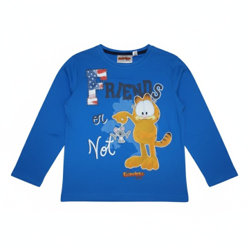 Chlapecké tričko dlouhý rukáv kocour Garfield -modrá