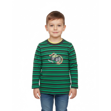 Chlapecké tričko dlouhý rukáv Kugo proužek AUTO