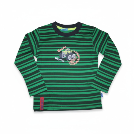 Chlapecké tričko dlouhý rukáv Kugo proužek AUTO