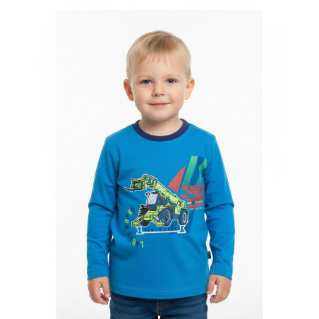 Chlapecké tričko dlouhý rukáv Kugo nakladač modrá