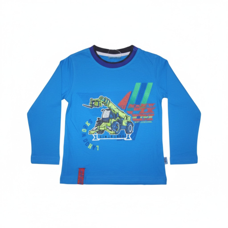 Chlapecké tričko dlouhý rukáv Kugo nakladač modrá
