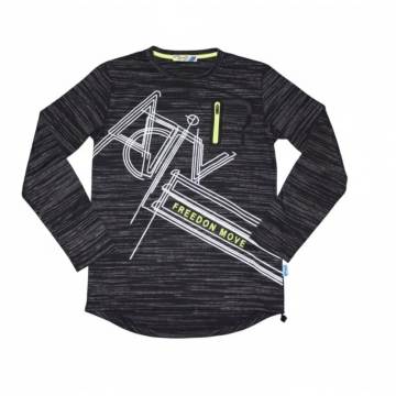 Chlapecké triko dlouhý rukáv reflex - imitace zipu Kugo