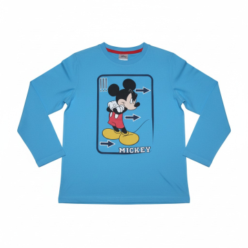 Chlapecké tričko dlouhý rukáv myšák Mickey modrá
