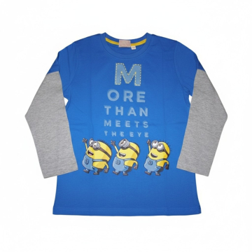 Chlapecké tričko dlouhý rukáv Mimoni - modrá