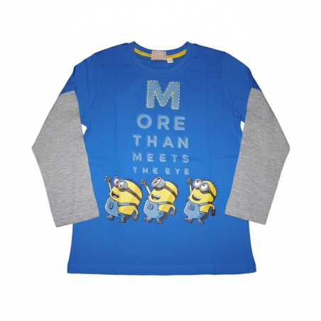 Chlapecké tričko dlouhý rukáv Mimoni - modrá