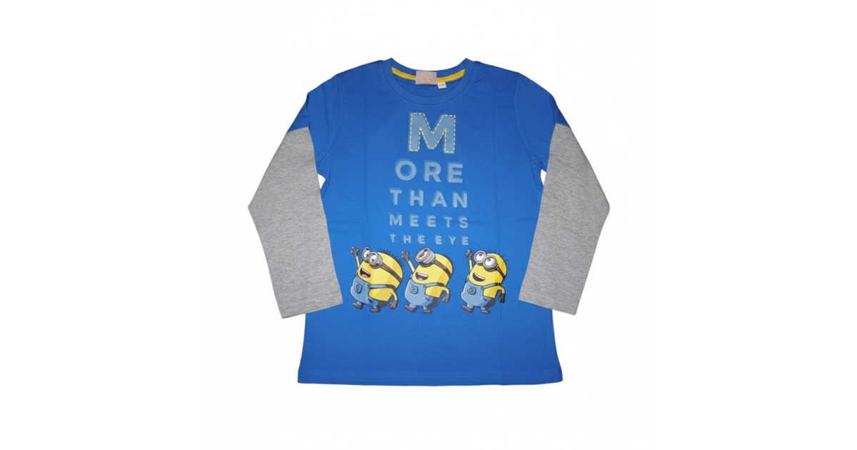 Chlapecké tričko dlouhý rukáv Mimoni - modrá
