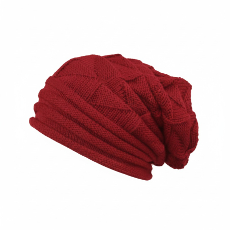 Dívčí pletená zimní čepice homeless - vínová