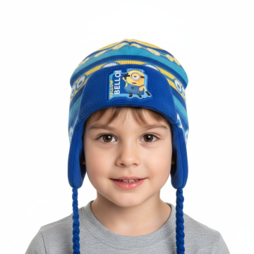 Chlapecká zimní pletená čepice  Mimoni - prodloužená