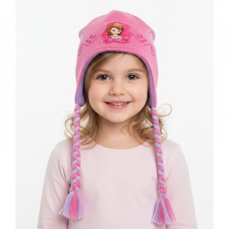 Dívčí zimní pletená čepice princezna Sofie