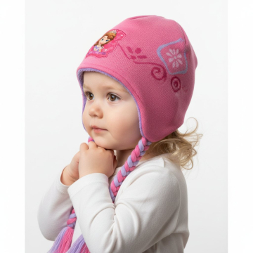 Dívčí zimní pletená čepice princezna Sofie