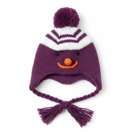 Dívčí zimní čepice pletená s bambulí