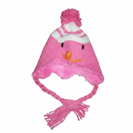 Dívčí zimní čepice pletená s bambulí