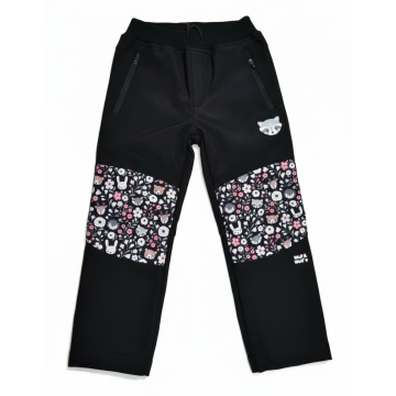 Softshellové kalhoty Wolf zateplené B2591 zvířátka černá
