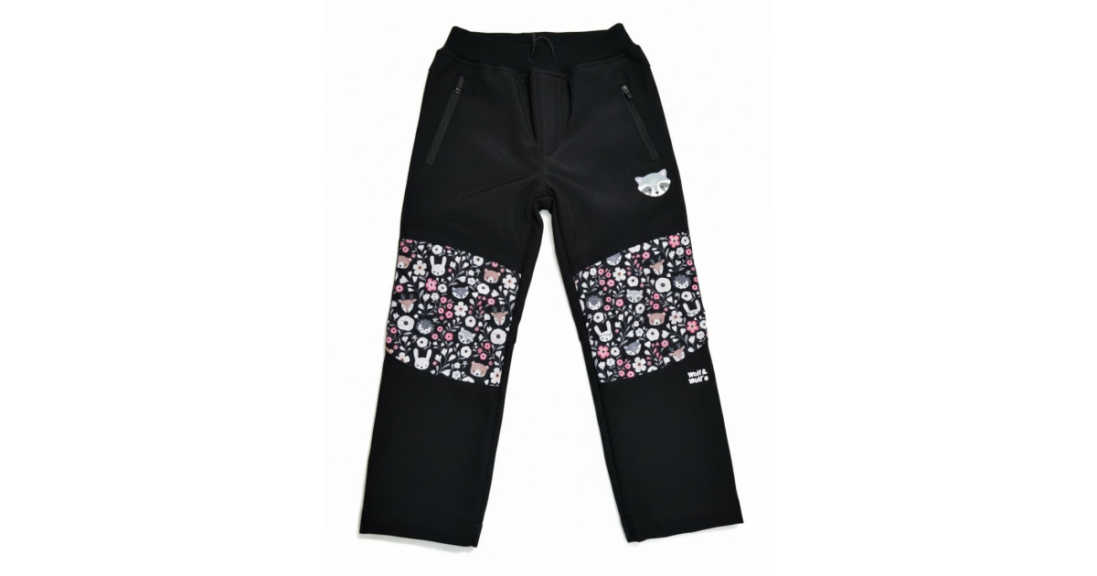 Softshellové kalhoty Wolf zateplené B2591 zvířátka černá