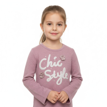 Tričko úplet - svetřík Kugo dlouhý rukáv růžová