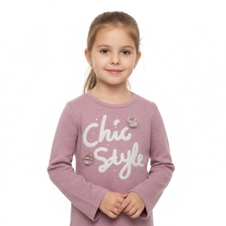 Tričko úplet - svetřík Kugo dlouhý rukáv růžová