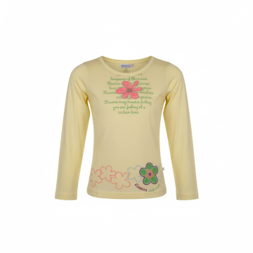 Dívčí tričko dlouhý rukáv kytička - COONOOR