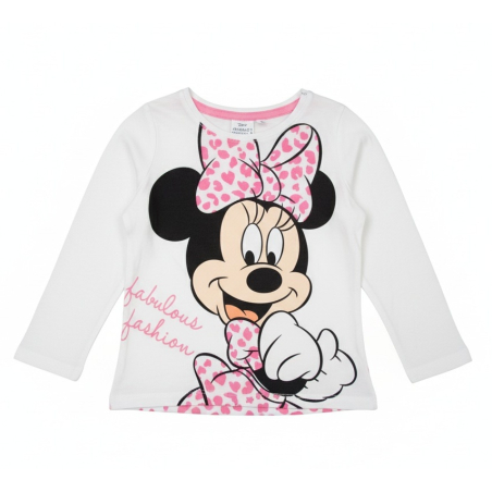 Dívčí tričko dlouhý rukáv myška Minnie bílá