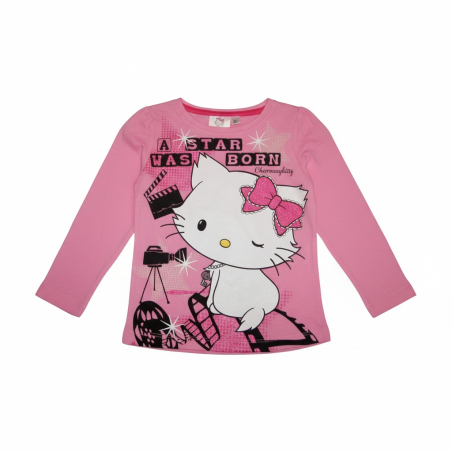 Dívčí tričko dlouhý rukáv kočička Kitty