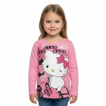 Dívčí tričko dlouhý rukáv kočička Kitty