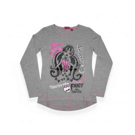 Dívčí tričko dlouhý rukáv MONSTER HIGH - šedé