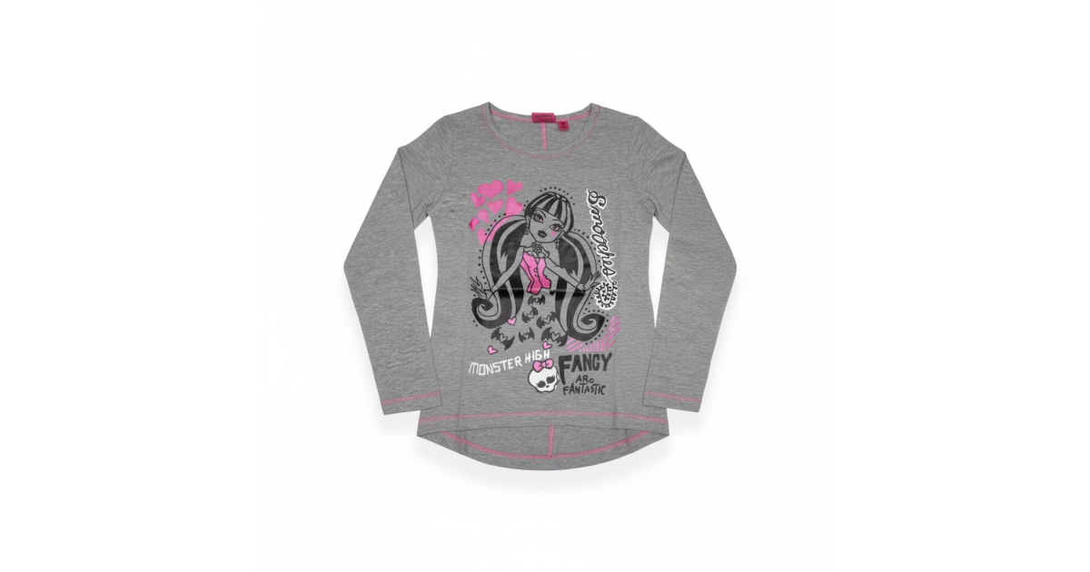 Dívčí tričko dlouhý rukáv MONSTER HIGH - šedé