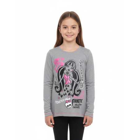 Dívčí tričko dlouhý rukáv MONSTER HIGH - šedé