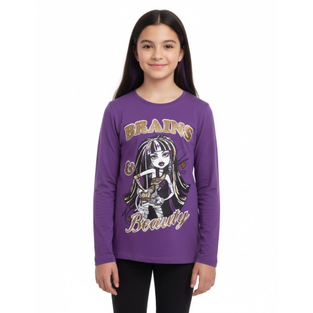 Dívčí tričko dlouhý rukáv MONSTER HIGH fialová
