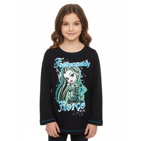 Dívčí tričko dlouhý rukáv MONSTER HIGH  černé