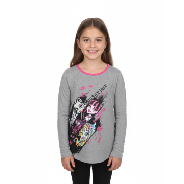 Dívčí tričko dlouhý rukáv MONSTER HIGH  šedé
