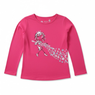Dívčí tričko dlouhý rukáv Wolf princezna růžová