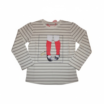 Dívčí tričko dlouhý rukáv proužek - Wolf