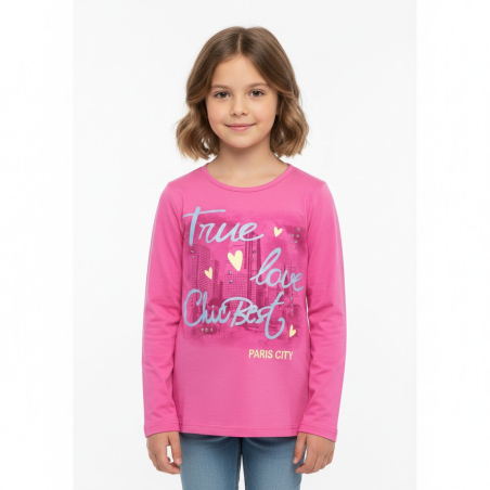 Dívčí tričko dlouhý rukáv Kugo město Paříž