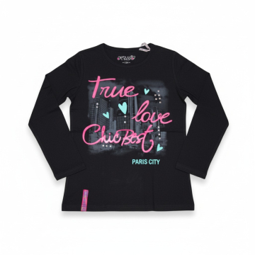 Dívčí tričko dlouhý rukáv Kugo město Paříž