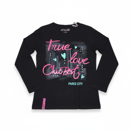 Dívčí tričko dlouhý rukáv Kugo město Paříž