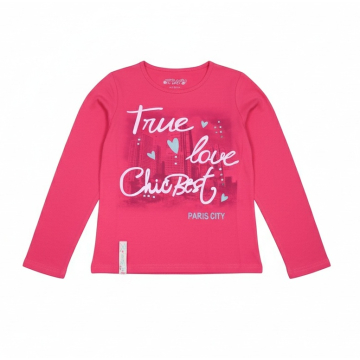 Dívčí tričko dlouhý rukáv Kugo město Paříž