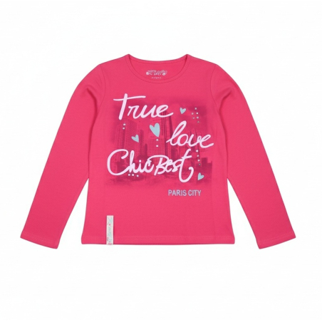 Dívčí tričko dlouhý rukáv Kugo město Paříž