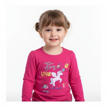 Dívčí tričko dlouhý rukáv Kugo koníček