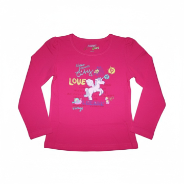 Dívčí tričko dlouhý rukáv Kugo koníček