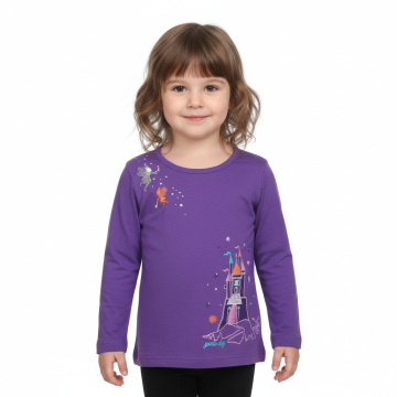 Dívčí tričko dlouhý rukáv zámek / hrad  Kugo
